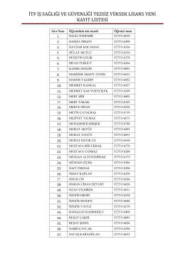 itf iş sağlığı ve güvenliği tezsiz yüksek lisans yeni kayıt listesi