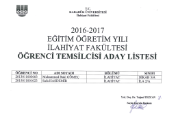 Page 1 T.C. KARABÜK ÜNİVERSİTESİ Ilahiyat Fakültesi 2016