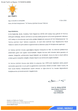 Evrak Tarih ve Sayısı: 11/10/2016
