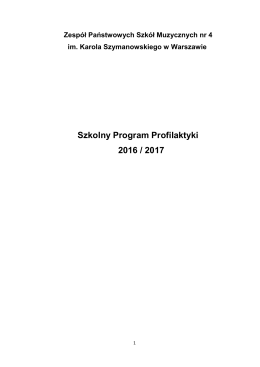 Szkolny Program Profilaktyki 2016 / 2017