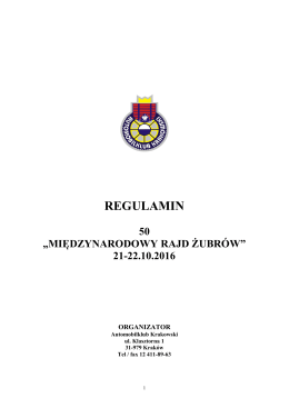 REGULAMIN - Automobilklub Krakowski