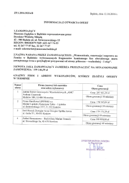 Informacja z otwarcia ofert - pobierz plik
