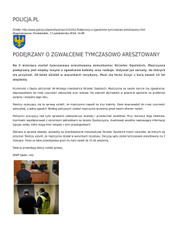 policja.pl podejrzany o zgwałcenie tymczasowo aresztowany