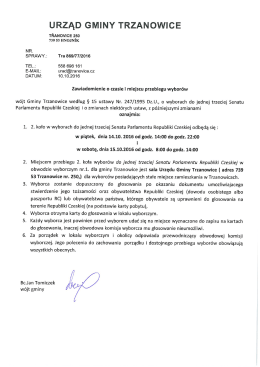Page 1 URZĄD GMINY TRZANOWICE TŘANOVICE 250 73953
