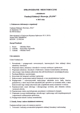 Sprawozdanie merytoryczne 2013 r.