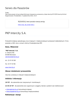PKP Intercity SA - pasazer.info.pl