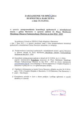 Zarządzenie Burmistrza Barczewa