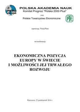 Więcej - Polskie Towarzystwo Ekonomiczne