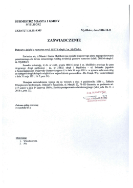 Page 1 BURMISTRZ MIASTA I GMINY MYŚLIBÓRZ GKB.6727.121
