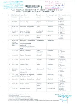 Plan polowań zbiorowych na sezon łowiecki 2016
