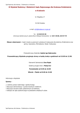 III Wydział Rodzinny i Nieletnich Sądu Rejonowego dla Krakowa