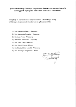 Page 1 Dyrektor Generalny Głównego Inspektoratu Sanitarnego