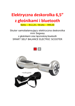 Elektryczna deskorolka 6,5” z głośnikami i bluetooth