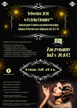 Sylwester w stylu lat `20 i `30 Oferta Specjalna Pakiet