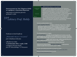Lektury Prof. Hołdy