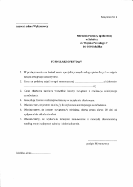 Załącznik do zapytania ofertowego