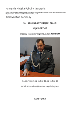 Generuj PDF - Komenda Miejska Policji w Jaworznie