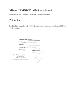 Záměr prodeje části pozemku