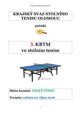 3. KBTM ve stolním tenise - Krajský svaz stolního tenisu Olomouc