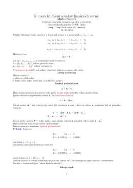 Numerické řešení soustav lineárních rovnic