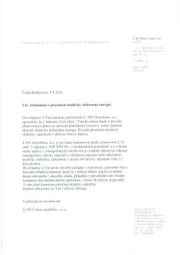 Page 1 E.ON Česká republika s.r.o. F. A. Gerstnera 21516 370 49