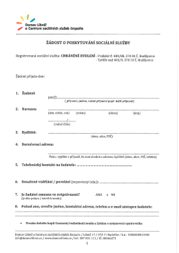 Žádost o sociální službu Denní stacionář