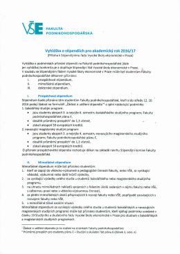 Page 1 FAKULTA PoDNIKoHosPoDÁŘSKÁ Vyhláška o stipendiích