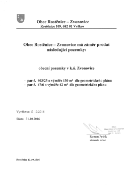 Záměr obc... - Obec Rostěnice