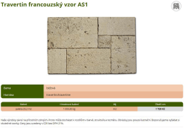 Page 1 Travertin francouzsk&yacute; vzor AS1 # Hornina travertin/travertine