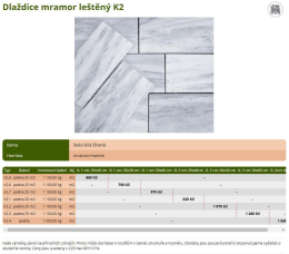 Page 1 Dlaždice mramor leštěný K2 # EarWE šedo