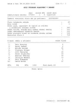 Page 1 Datum a čas : 08 . 10. 2016 16:21 List č. : oPIs výsLEDKU