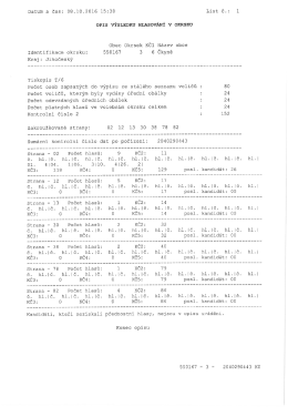 Page 1 Datum a čas: 08 . 10. 2016 15:38 List č. : 1 oPIs v&yacute;sLEDKU