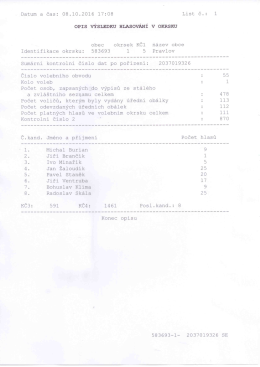 Page 1 Datum a čas: 08 . 10. 2016 17:08 List č. : 1 oPIs v&yacute;sLEDKU