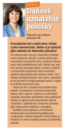 Daňově uznateln&eacute; položky