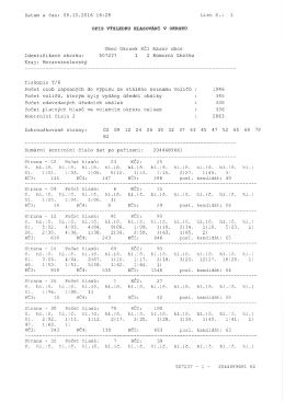 Page 1 Datum a čas : 08 . 10. 2016 16:28 List č. : 1 oPIs výsLEDKU