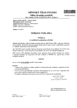 Veřejná vyhláška