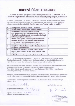 Výroční zpráva za rok 2015