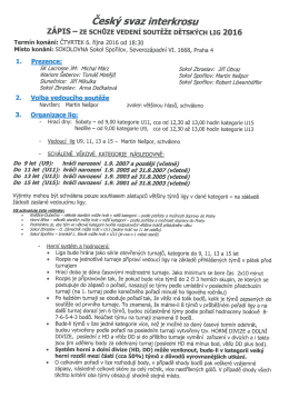 Page 1 Ay Český svaz interkrosu ZAPIS – ZE SCHŮZE VEDENÍ