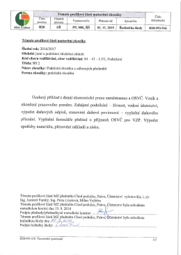 Praktická zkouška z odborných předmětů