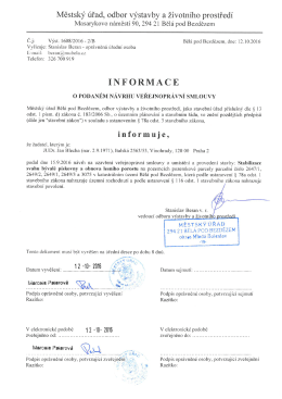 Informace o podaném návrhu veřejnoprávní smlouvy