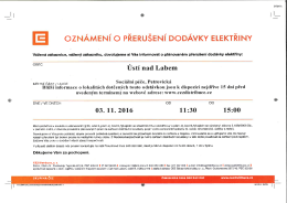 Oznámení o přerušení dodávky elektřiny