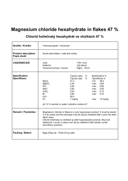 Magnesium chloride hexahydrate in flakes 47