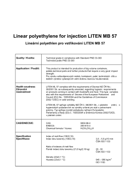Linear polyethylene for injection LITEN MB 57