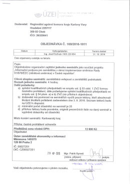 objedn&aacute;vka č. 169 2016