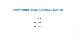 11.10.2016 Termíny vymetání komínů v roce 2017