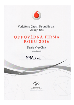 Page 1 |- Vodafone Czech Republic a.s. uděluje titul ODPOVĚDNÁ