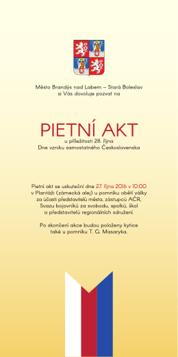 Pietní akt u příležitosti 28. října Dne vzniku samostatného