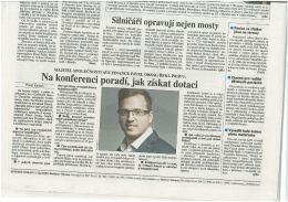 Na konferenci poradí jak získat dotaci