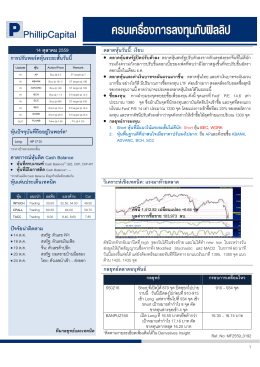 14 ตุลาคม 2559 ตลาดหุ  นวันนี้: เงียบ การปรับพอร  ตห