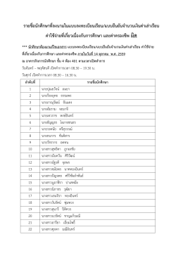 รายชื่อนักศึกษาที่ลงนามในแบบลงทะเบียนเรียน/แบบยืนยันจำนวนเงินค่า